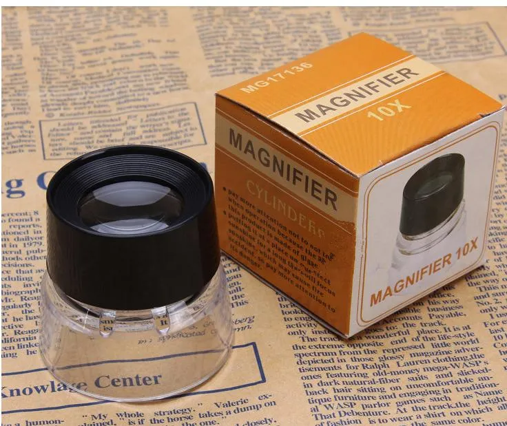 Straight Tube Desktop Magnifying Glass 10X High Power Handheld Magnifier