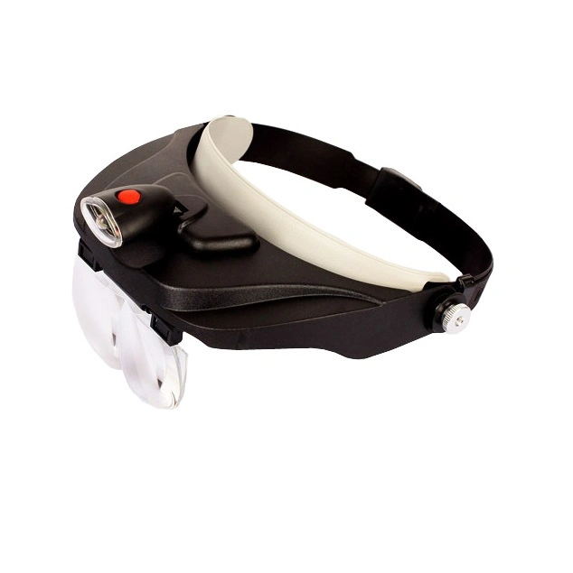 Headband LED Lighted Magnifier Helmet Magnifying Glass with 4 Different Lenses 1.2X, 1.8X, 2.5X, 3.5X