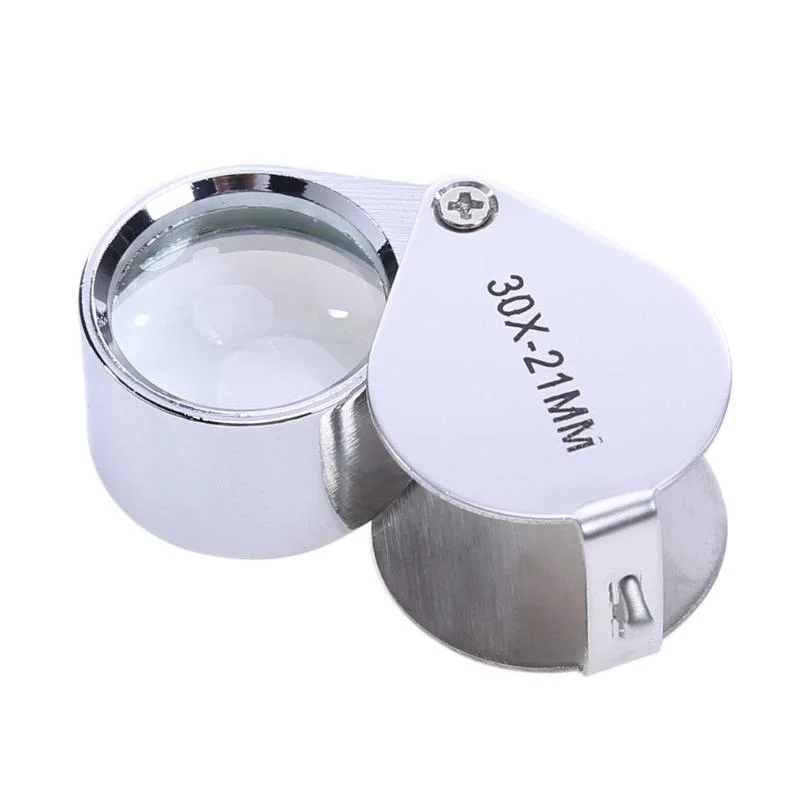 10X Mini Magnifier Single Eye Gem 20X 30X Jewelry Diamond Loupe Triplet Folding Magnifying Glasses Jewellery Loupe