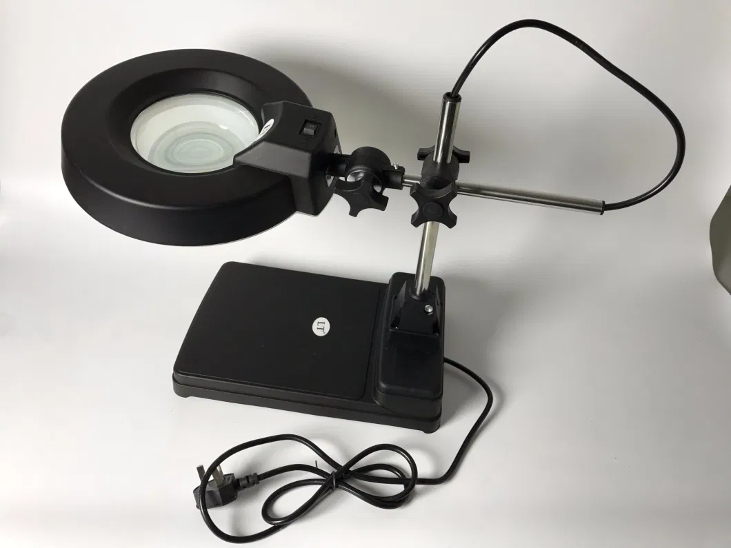 High Quality ESD Black Round Lens Illuminated Magnifier