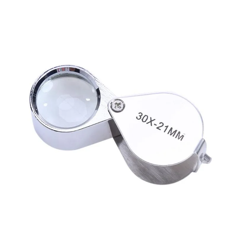 10X Mini Magnifier Single Eye Gem 20X 30X Jewelry Diamond Loupe Triplet Folding Magnifying Glasses Jewellery Loupe