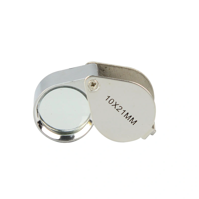 All Metal Silver Folding Optical Triplet Jewelry Loupes Identification Magnifier