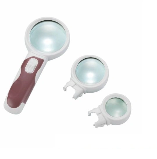 Removable 3 in 1 LED Lighted Replaceable Handled Magnifier (BM-BG3001)