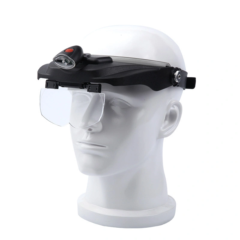 Headband LED Lighted Magnifier Helmet Magnifying Glass with 4 Different Lenses 1.2X, 1.8X, 2.5X, 3.5X