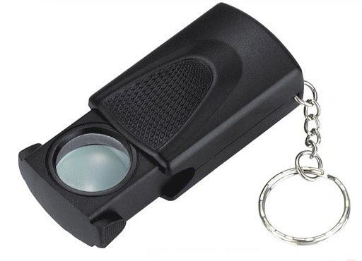 20X 21mm Folding Pocket Pull-out Key Chain Magnifier with LED Light (BM-MG4055)