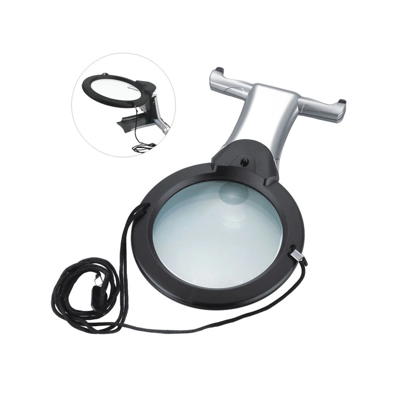 Suspender Design Elderly Reading Magnifier Lamp Loupe