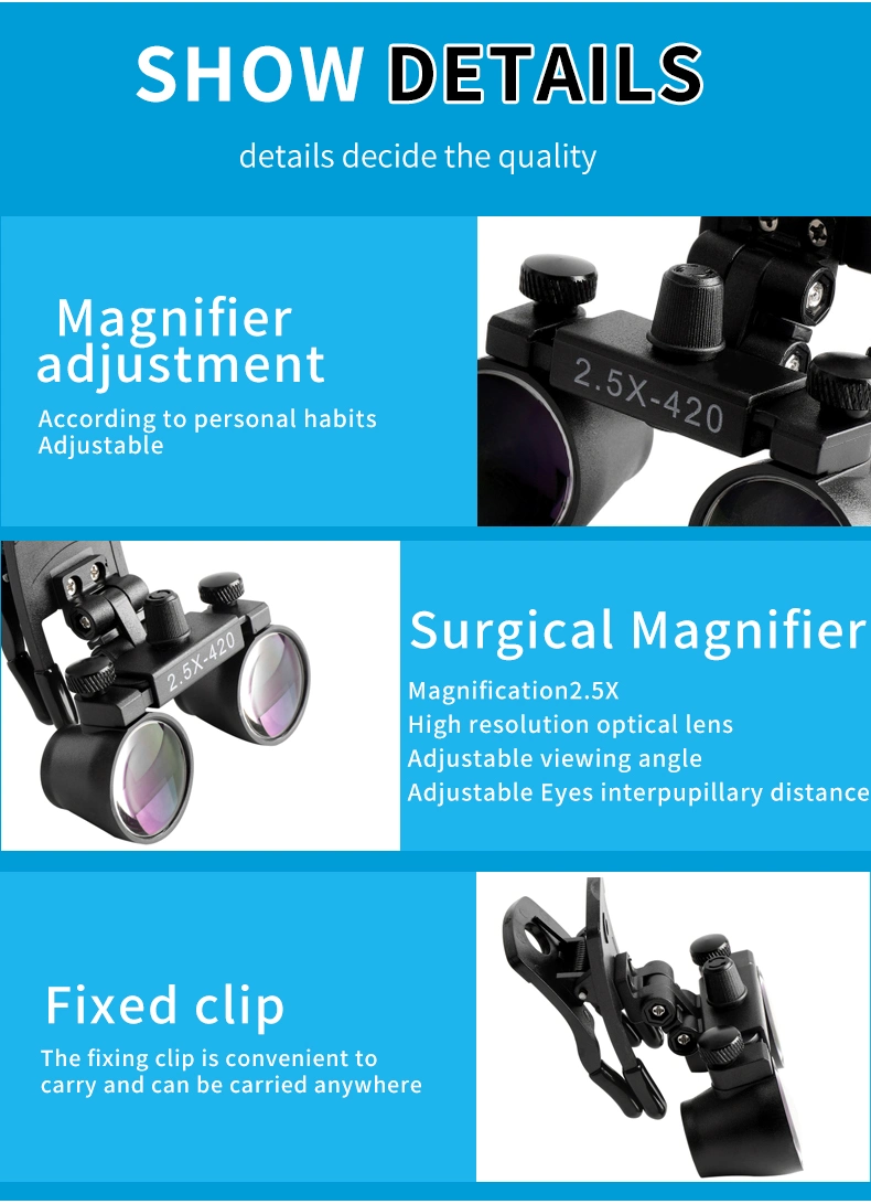 Medical Supplies Dental Loupes 2.5X Portable Binocular Loupes Medical Magnifying Glass