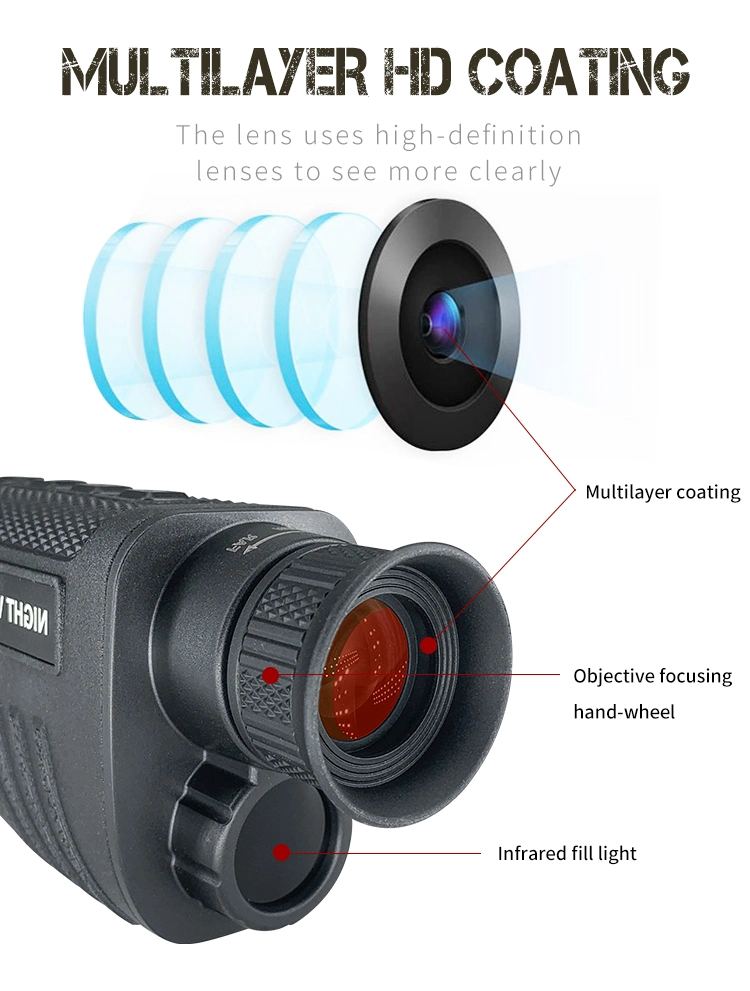 Night Hunting Digital Instrument Infrared Digital Zoom 8X Night Vision Monocular Telescope