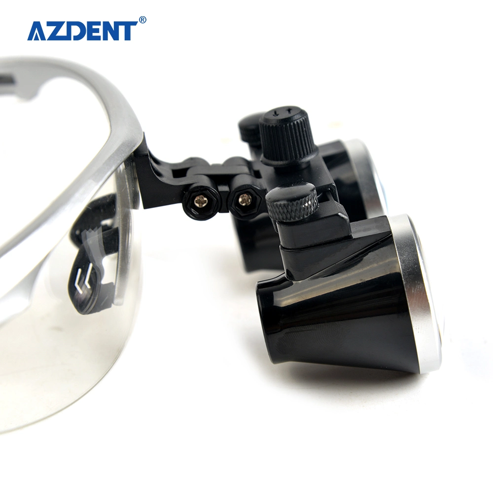 Azdent Dental Medical Headlight Dentist Clinic Use Portable Red Color Headband Magnifier Loupe 3.5X-420 Sliver Color