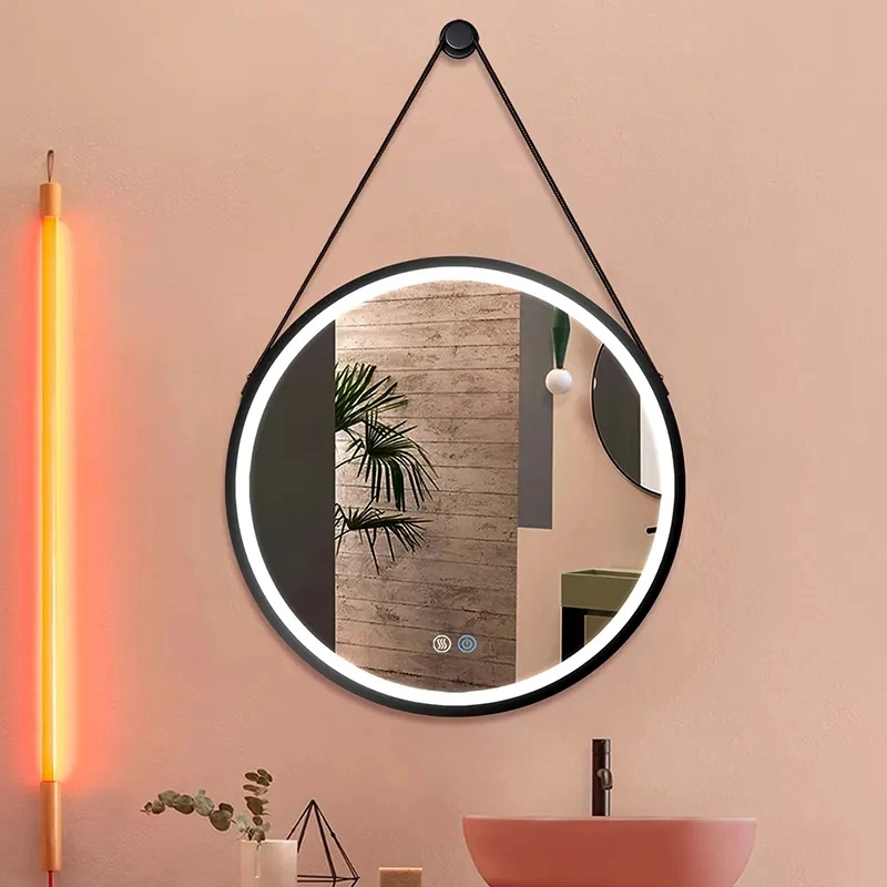 Bathroom Half Round Mirrors Accent Mirror Circle Wall Mirror with Hanging Rope