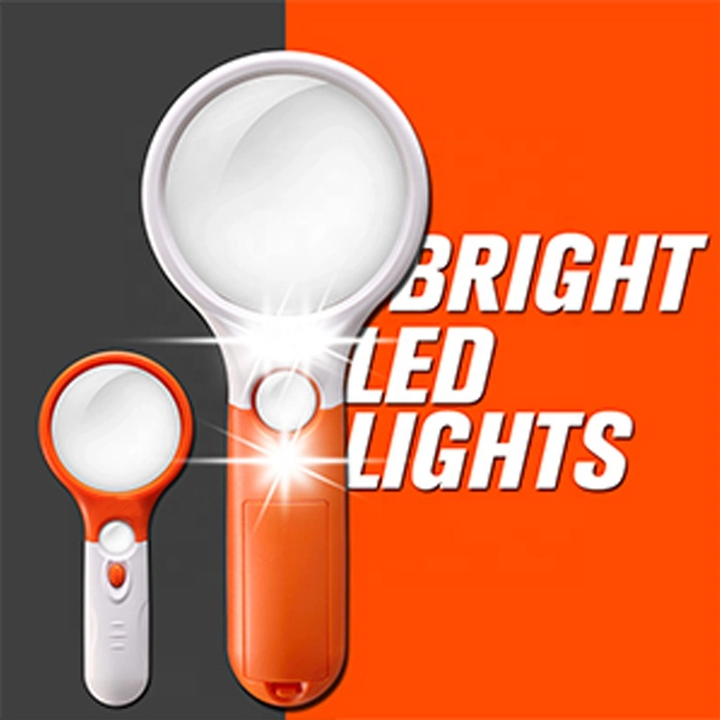 3X 45X Handheld Illuminated Magnifier Glass with 3 LED Light