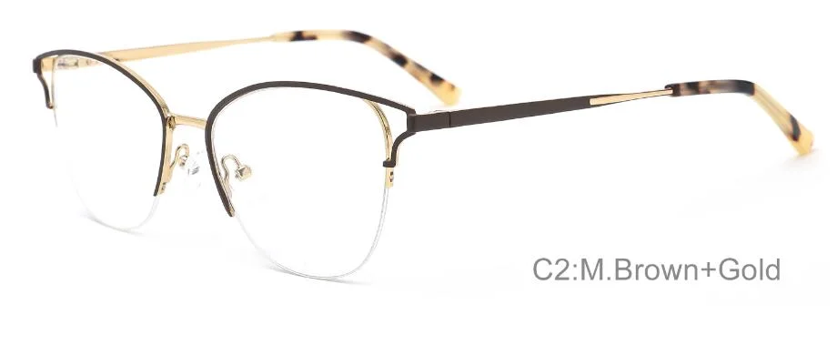 2024 Metal Half Rim with Spring Optical Frames