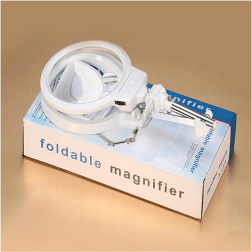 Portable Folding LED Desktop Magnifier Lamp/Lens/Loupe with Light (EGS-3B-4A)