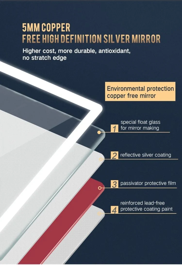 Mirror Illuminated Rectangle Magnifying Hotel Modern 2 Years Return and Replacement