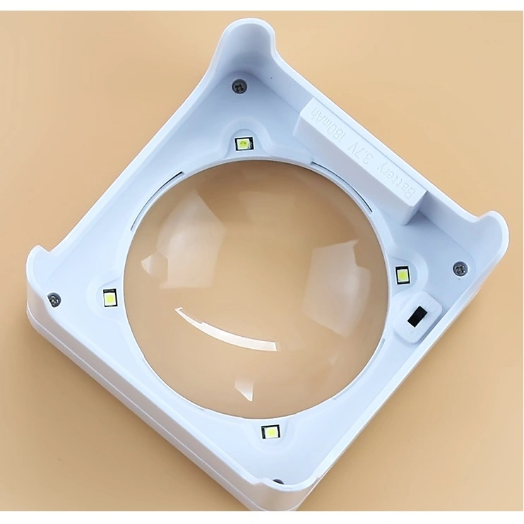 Factory High Quality Square Magnifier with Dimmable LED Light with Rechargeable Lithuim Battery