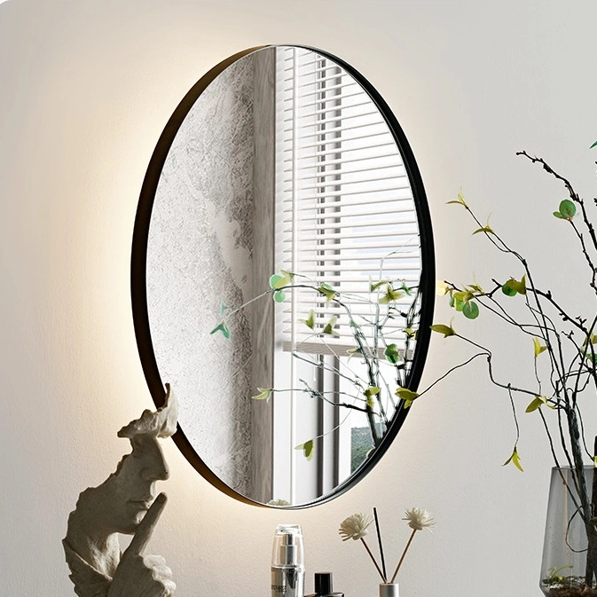 Half Moon Irregular Shape Smart Touch Screen Mirror Frameless Backlit LED Light Wall Mirror