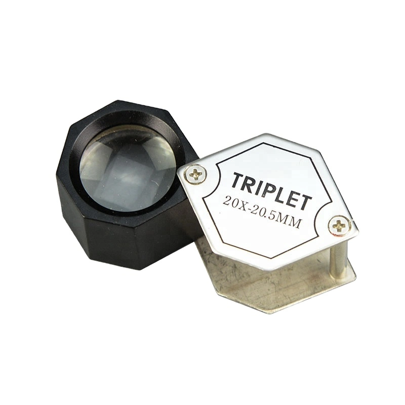 Folding Triplet Lupa Jewelry Diamond Eye Magnifying Glass for Diamond Magnifier