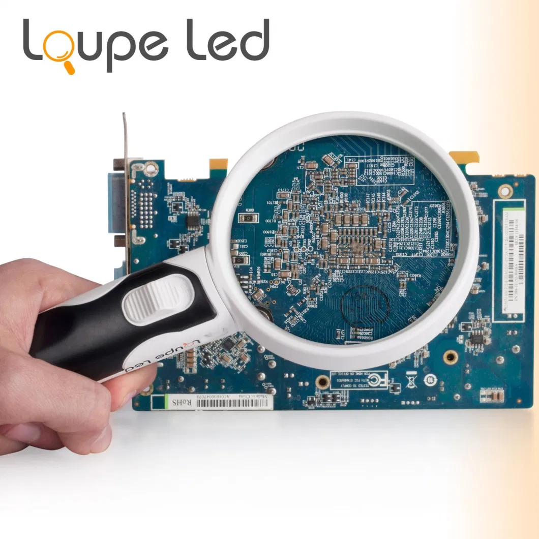 Loupe LED Magnifying Glass with Light 3 Interchangeable Lenses 2.5X 5X 16X Magnifier