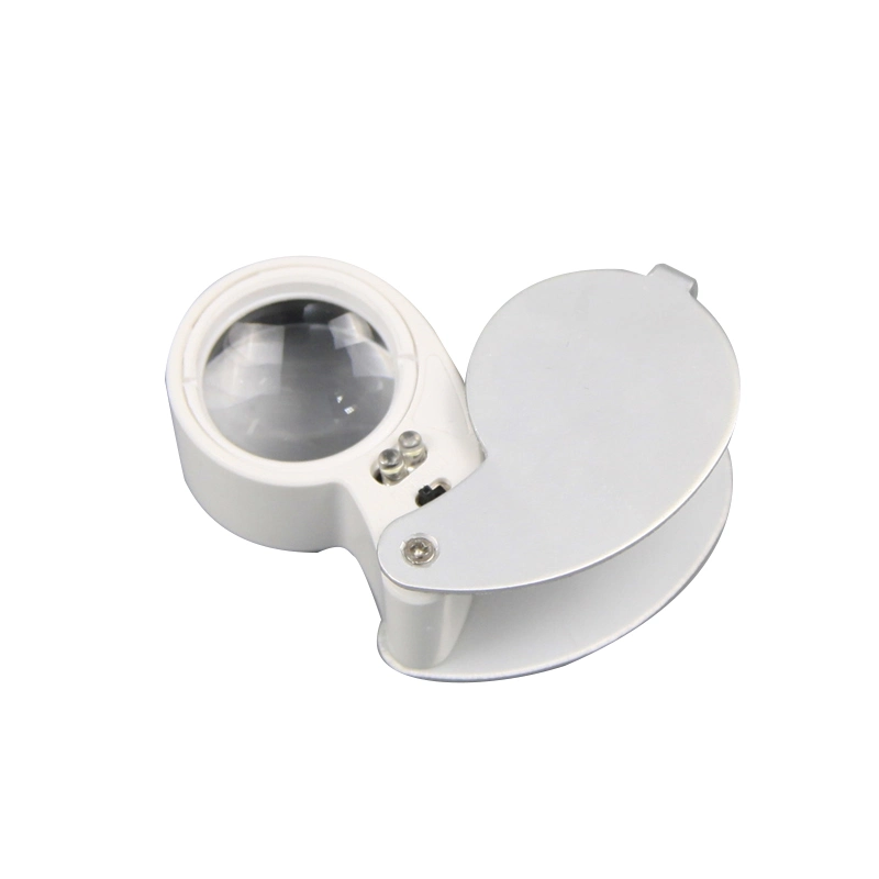 LED Folding Jewelry Magnifying Glass Aluminum Alloy Plastic Acrylic Optical Lens Magnifier