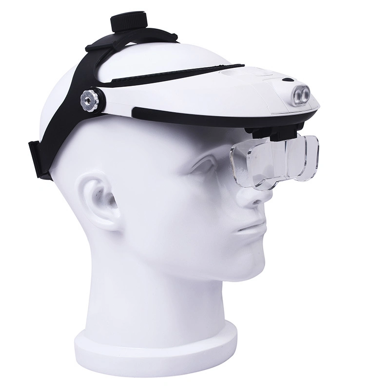 High Quality LED Light Headband Repairing Magnifier Helmet Magnifying Glass Inspection Magnifier