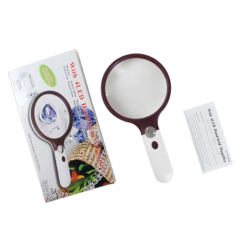 4 LED Handheld Magnifying Glass with Dual Glass Magnifier (BM-MG4185)