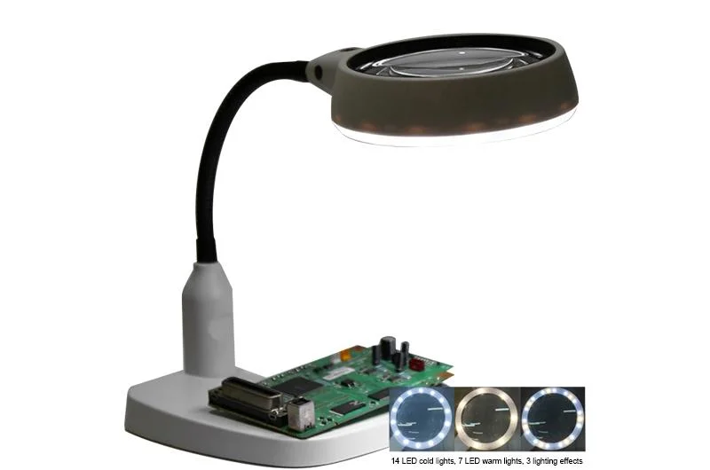 Desktop with 21 LED Cold or Warm Lights 10X High-Power Reading Magnifier