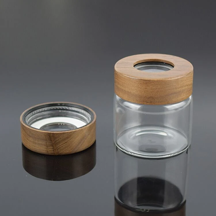 Magnifying Cr Lld Clear and Black Magnified Glass Jar with 1oz 2oz 3oz 4oz 5oz