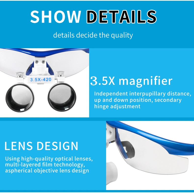 3.5X420mm Medical Dental Loupes Surgical Tools Binocular Magnifier Glasses Dental Equipment