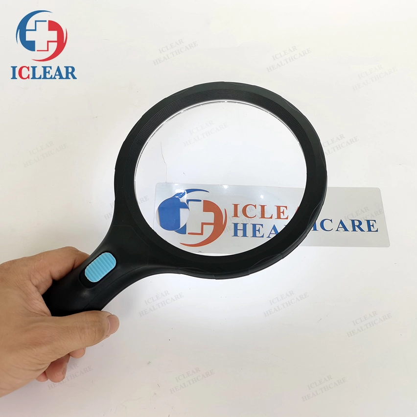 138mm Handheld High-Definition Magnifier Glass with 12 LED Lights