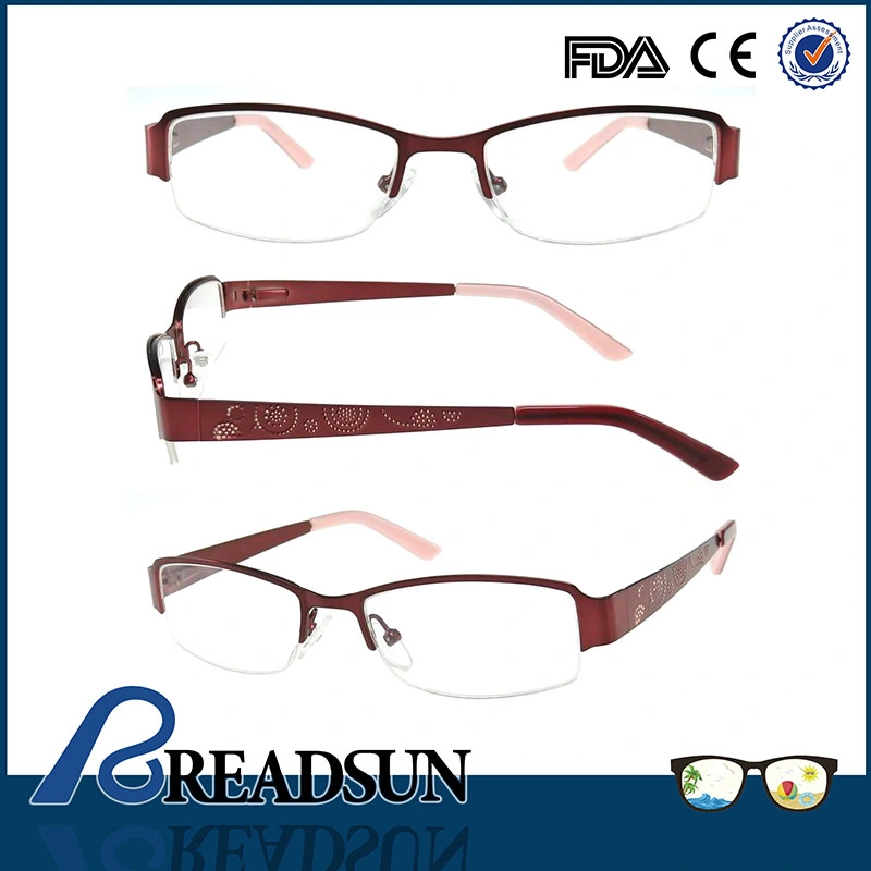 Om134221 Half Alloy Metal Sport Optical Glass Frames for Women