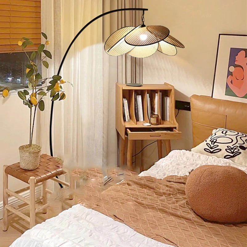 Wind Fall Floor Lamp Minimalist Retro Designer Living Room Bedroom New Chinese Bamboo Floor Lamp (WH-WFL-17)