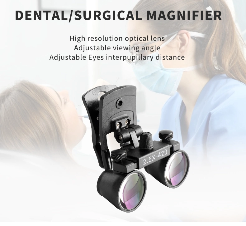 2.5X Plastic Clip on Magnifier Dental Loops Binocular Medical Surgical Loupes