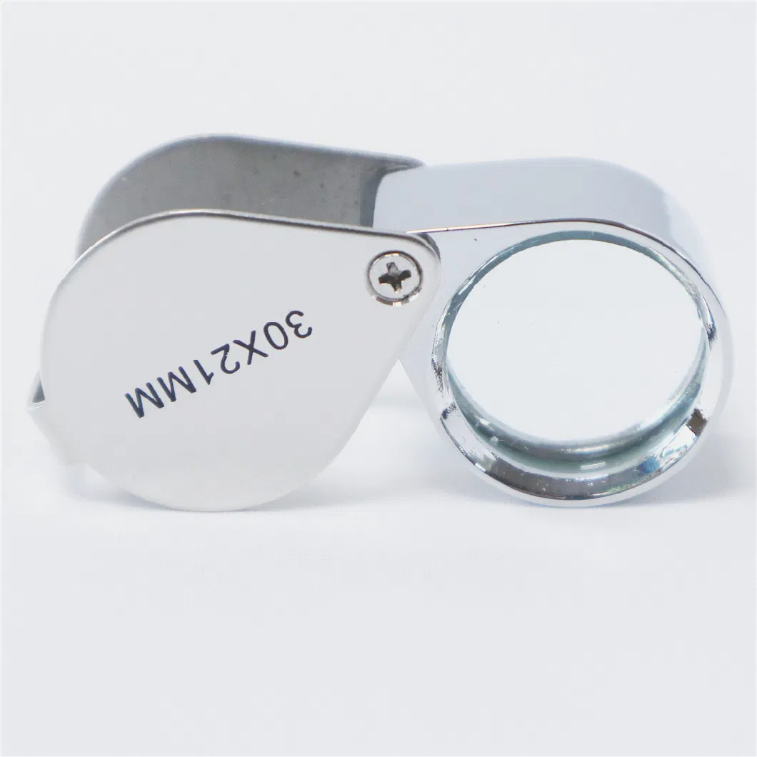 10X All-Metal Silver Foldable Jewelry Magnifier Mg55367