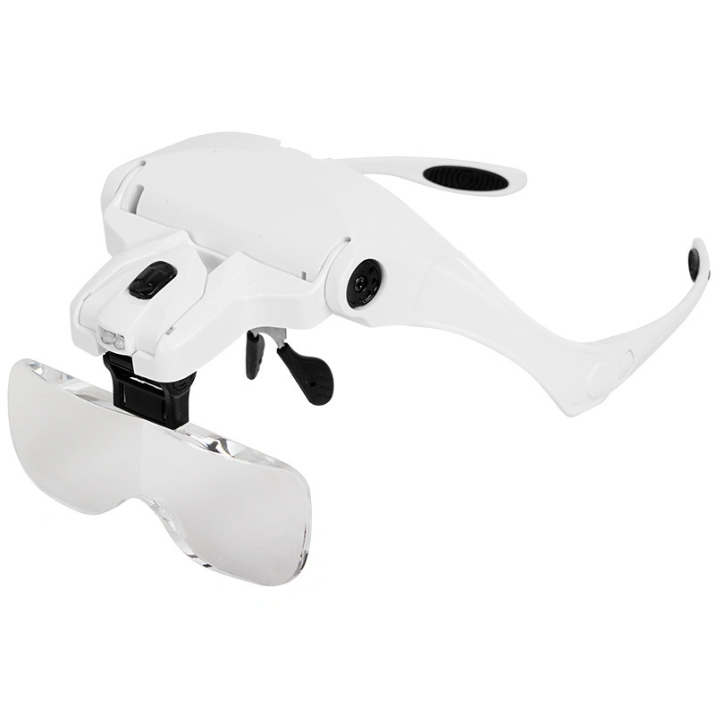 LED Light Headband Glasses Magnifier Lupa Helmet Bracket Magnifying Glass for Eyelash Extension