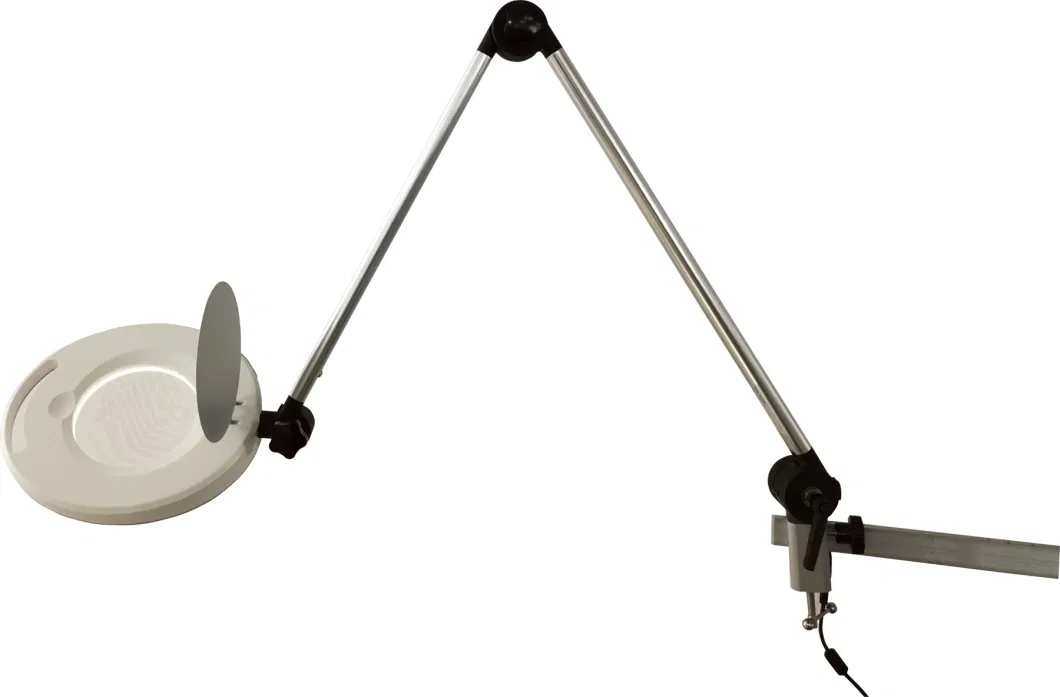 Both LED &amp; Magnifier in 1 Lamp Ks-1088r Rail Clamp Type LED Magnifying Lamp