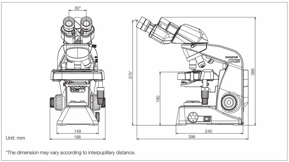 Optical System Olympus Microscope Cx23, Olympus Cx43 Biological Microscope Cx33 Olympus