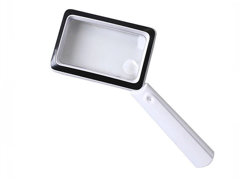 New 20 LED Lamp USB Portable Elderly Reading Identification Handheld Rectangular Magnifying Glass