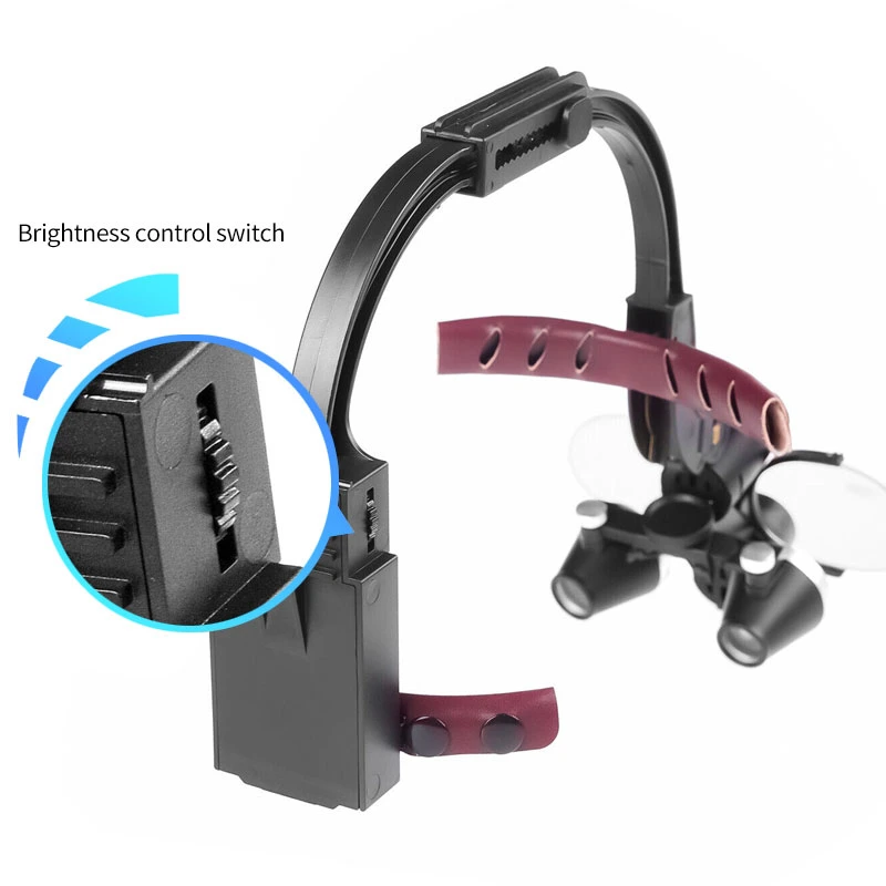 Dental Binocular Loupe 2.5X/3.5X Headband Ajustable 5W LED Headlight Surgical Headlamp Dentistry Binocular Magnifier