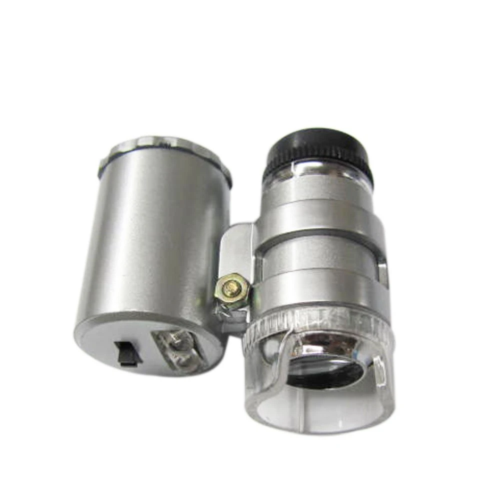 Mini 60X LED UV Light Pocket Microscope Jeweler Magnifier Loupe