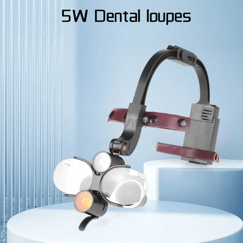 Medical Dental Binocular Loupes with Headlight 6.0X/2.5X/3.5X Binocular Surgical Loupes Magnifier