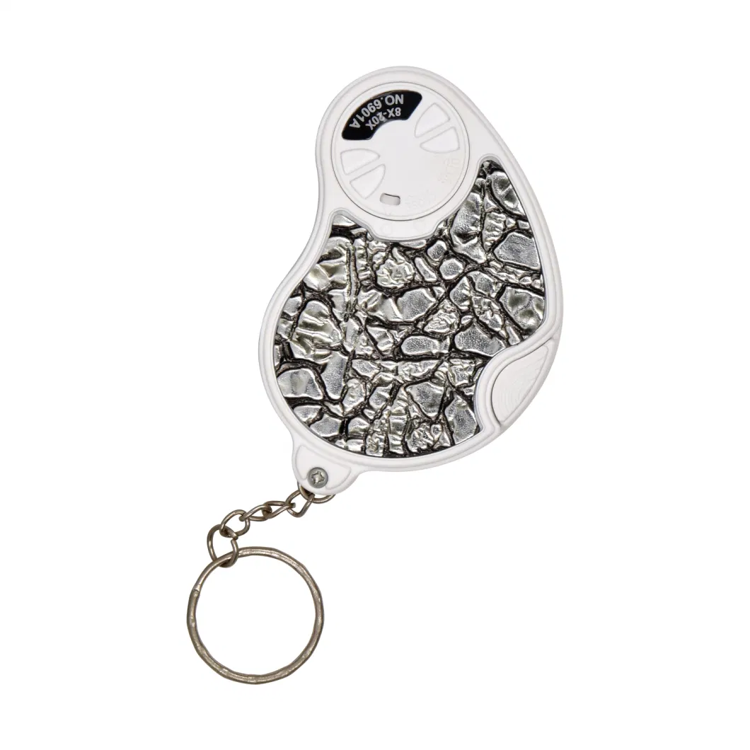 8X 20X LED Illuminated Jewelry Magnifier Loupe with Key Chain (BM-MG8054)