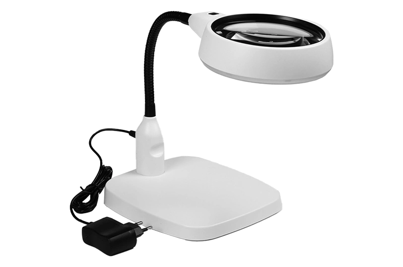 Desktop with 21 LED Cold or Warm Lights 10X High-Power Reading Magnifier
