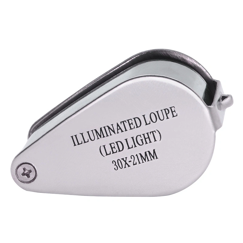30X-21mm LED Light Illuminated Jewelry Magnifier Loupe