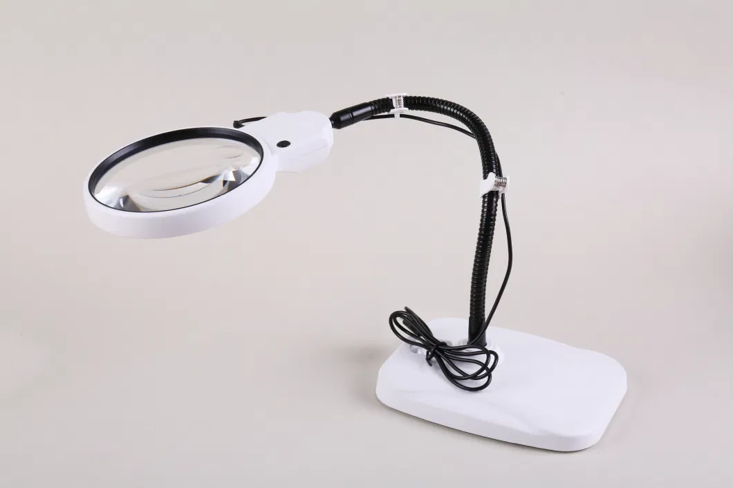 2.5X 6X Big Lens LED Table Magnifier Desktop Magnifying Glass with USB Cable