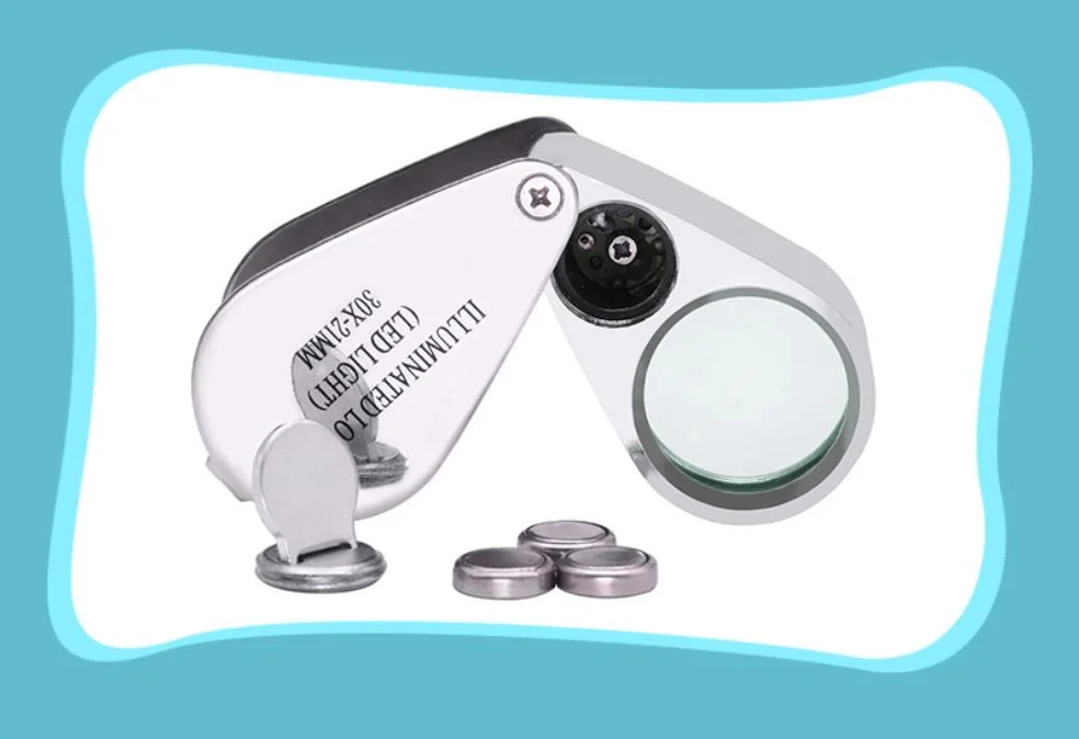 30X-21mm LED Light Illuminated Jewelry Magnifier Loupe