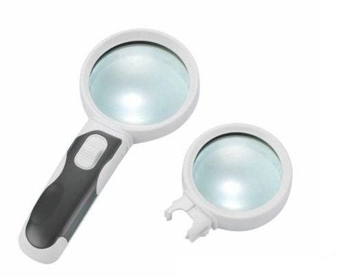 Interchangeable LED Magnifying Glass Magnifier 3X/6X Illuminated 2 Lens (BM-BG2004)