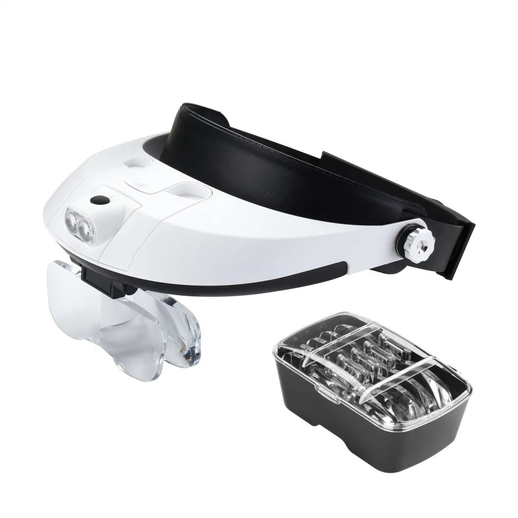 2 LED Illuminated Adjustable Headband Magnifier Loupe (BM-MG5010)