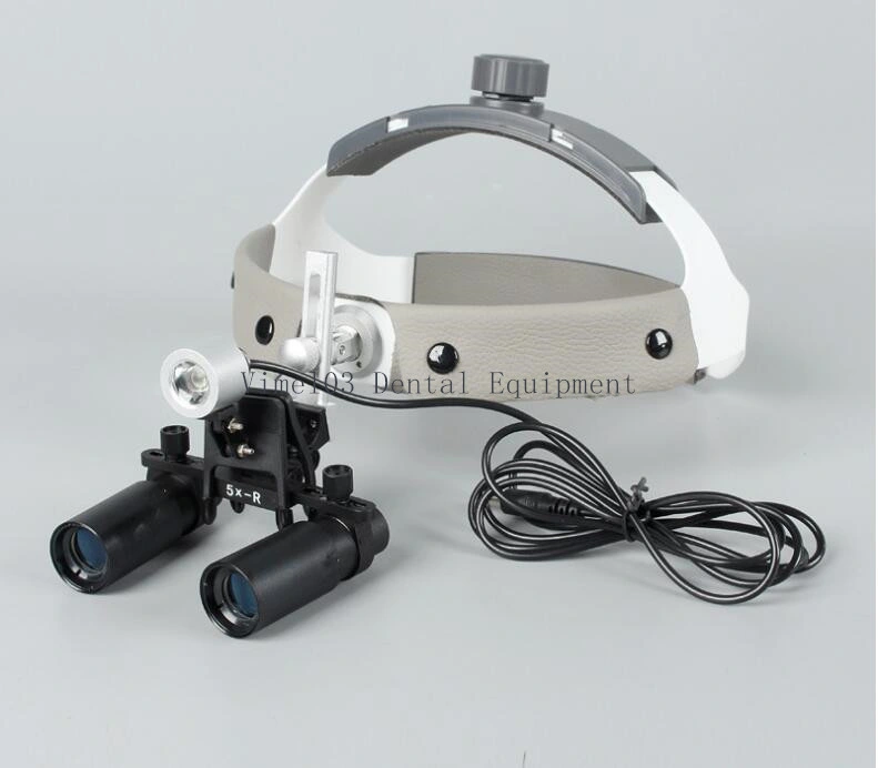 5.0X Dental Surgical Loupe Surgery Operation Surgical Helmet Magnifier with LED Head Light