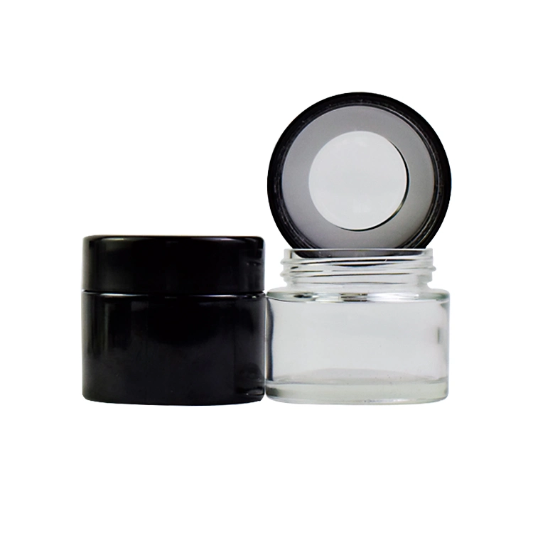 2oz 3oz 4oz Clear Magnifying Glass Jar with Magnigying Glossy/Matte Plastic Lid, High Grade Glass Jar for Packaging Dry Flowers,