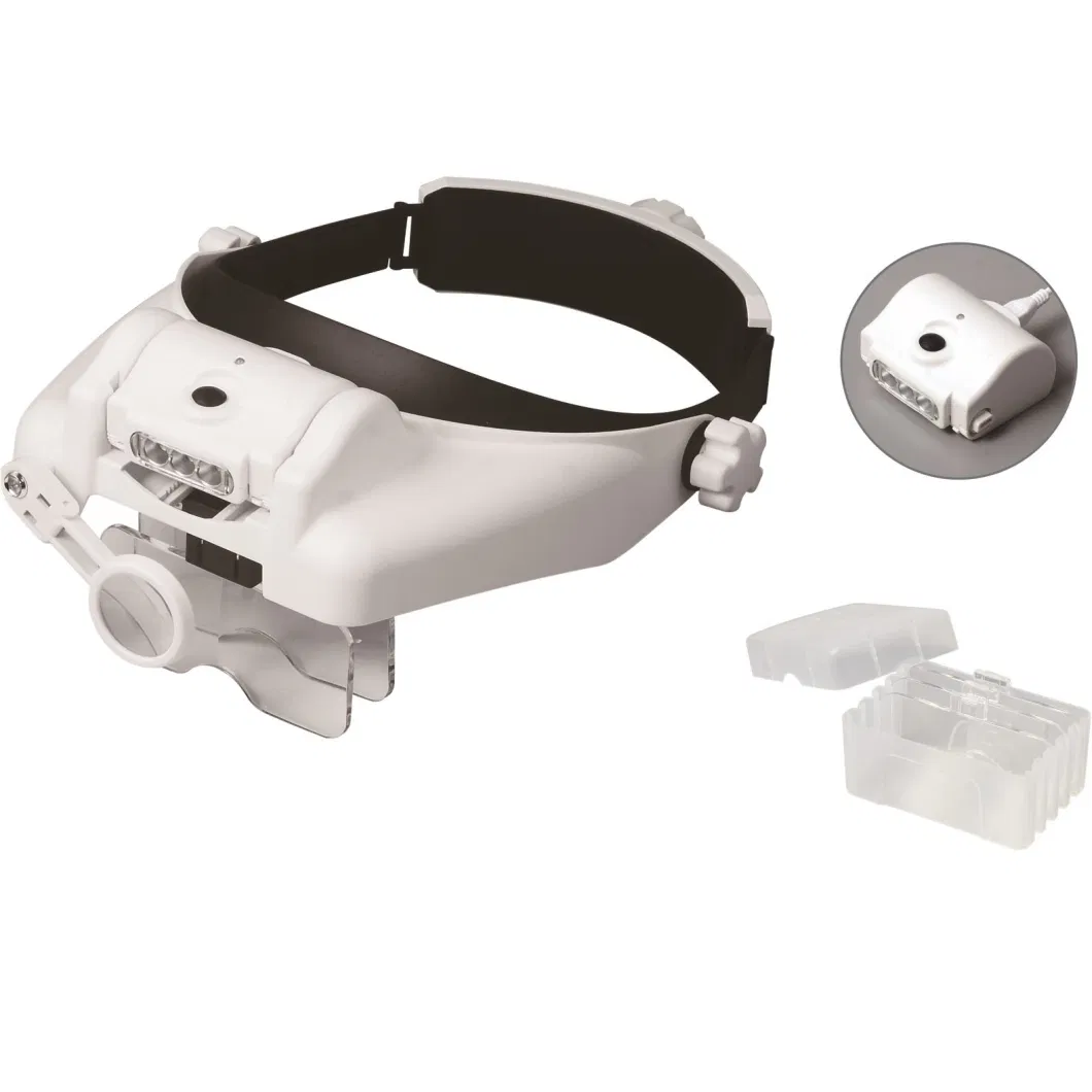 New Rechargeable 3LED Headband Magnifier for Inspection, Repairing and Reading